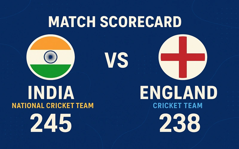 India National Cricket Team Vs England Cricket Team Match Scorecard